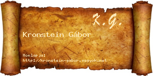 Kronstein Gábor névjegykártya